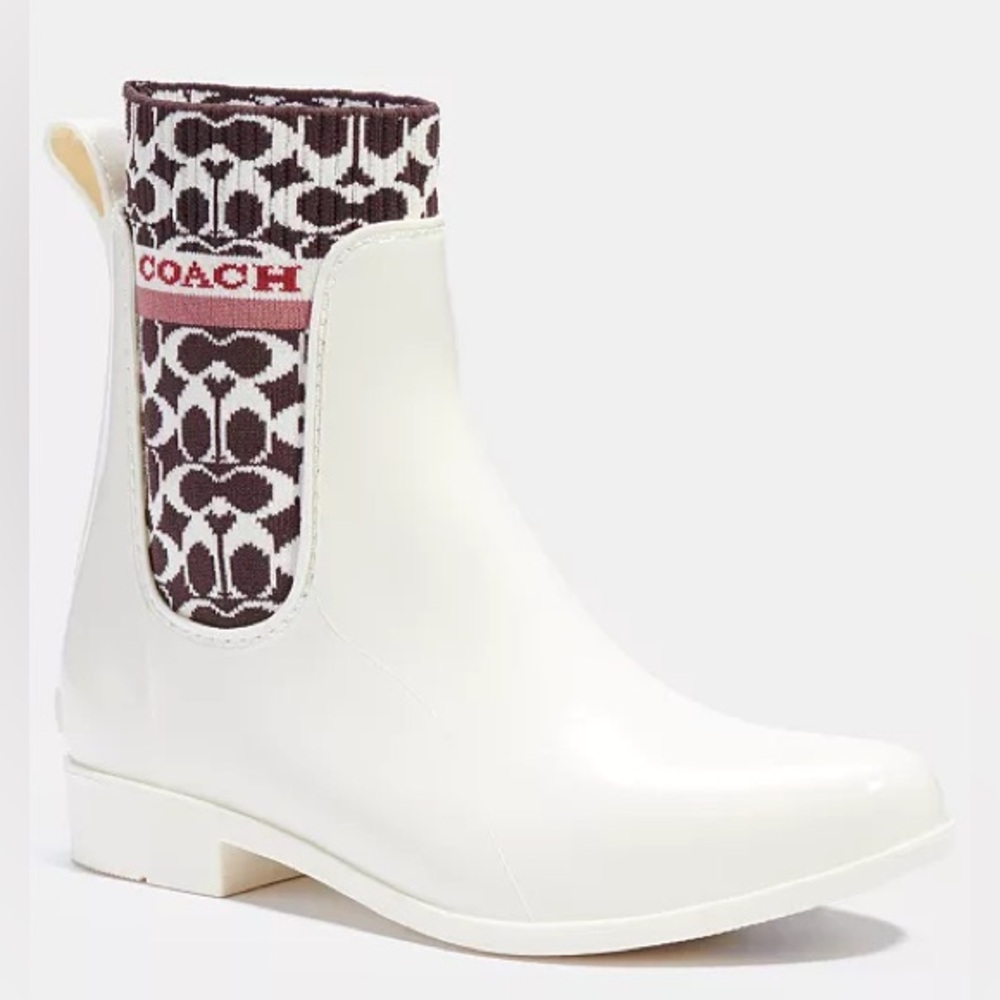 Coach Rivington Rain Boot in Off White